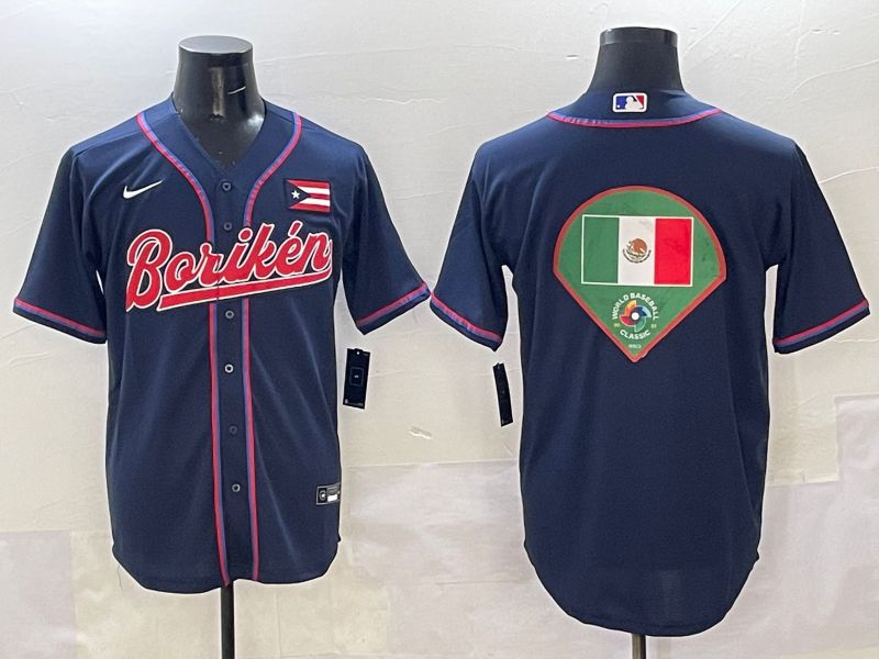 Men Puerto Rico Blank Blue Joint Name 2025 Nike MLB Jersey style 14